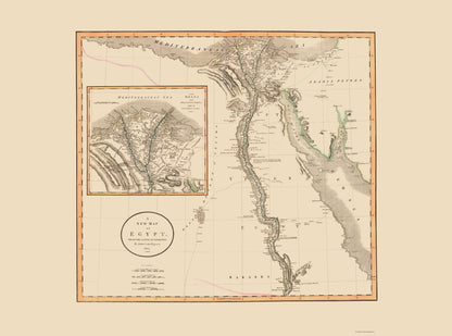 Historic Map - Egypt - Cary 1805 - 23 x 30.99 - Vintage Wall Art