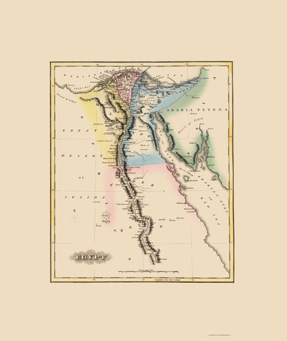 Historic Map - Egypt - Lucas 1823 - 23 x 27.24 - Vintage Wall Art