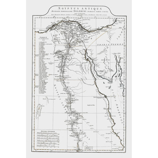 Historic Map - Egypt Ancient - D'Anville 1799 - 23 x 34.35 - Vintage Wall Art