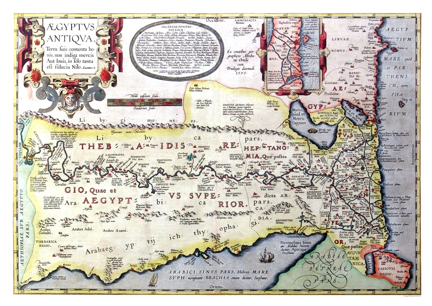 Historic Map - Egypt Ancient - Ortelius 1570 - 32.40 x 23 - Vintage Wall Art