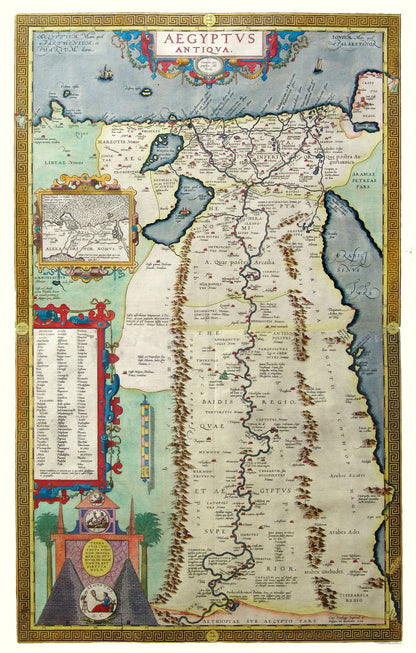 Historic Map - Egypt Ancient - Ortelius 1570 - 23 x 36.09 - Vintage Wall Art