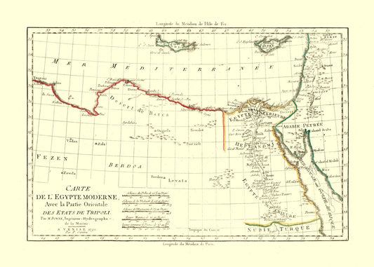 Historic Map - Egypt - Santini 1794 - 32.18 x 23 - Vintage Wall Art