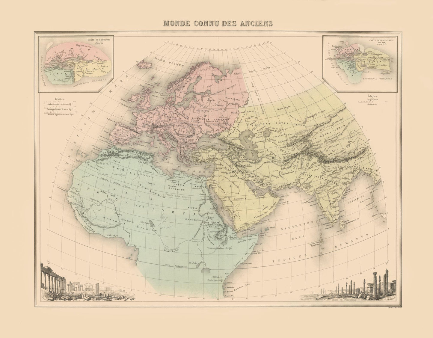 Historic Map - World Ancients - Willard 1827 - 29.46 x 23 - Vintage Wall Art