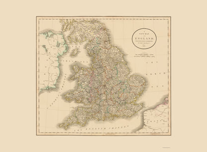 Historic Map - England - Cary 1807 - 23 x 31.20 - Vintage Wall Art