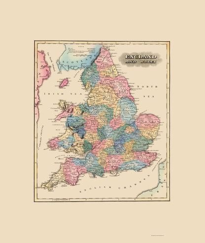 Historic Map - England Wales - Lucas 1823 - 23 x 27.24 - Vintage Wall Art