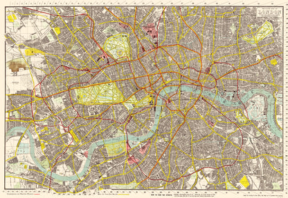 Historic Map - London England - Smith 1910 - 23 x 33.36 - Vintage Wall Art