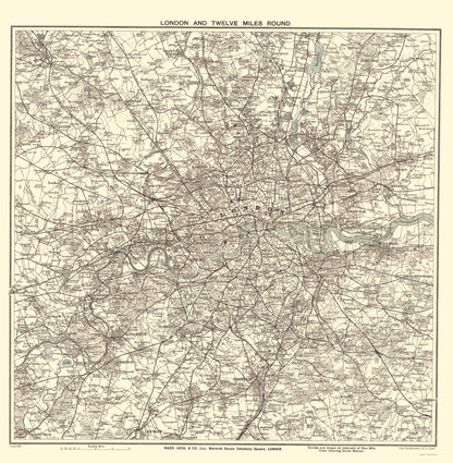 Historic Map - London England - Bartholomew 1925 - 23 x 23.49 - Vintage Wall Art