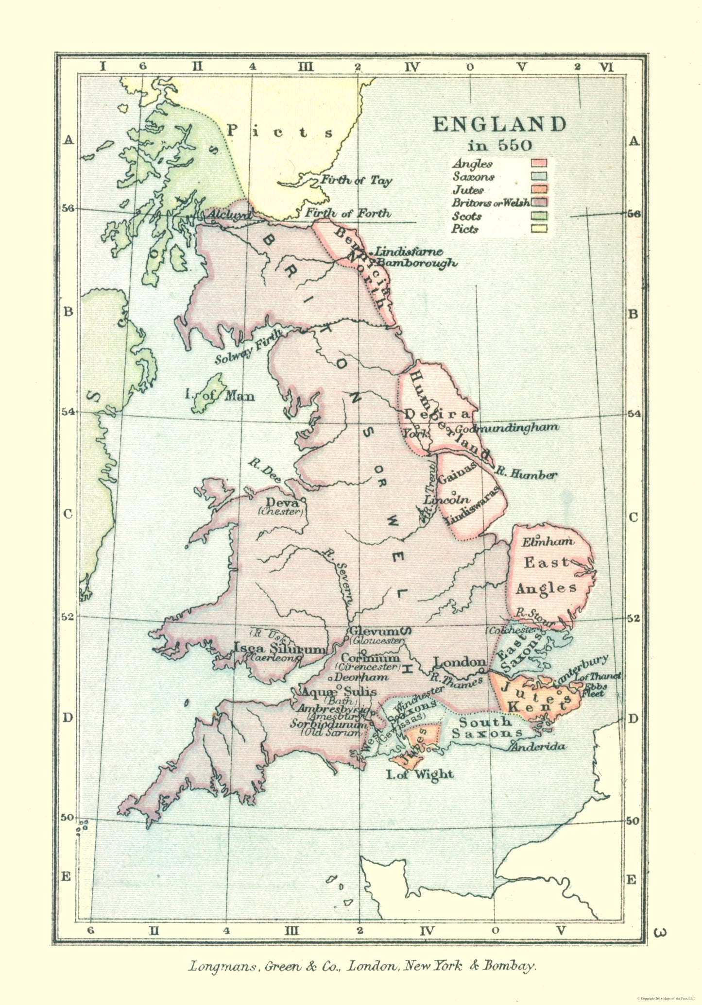 Historic Map - England 550 - Gardiner 1902 - 23 x 32.95 - Vintage Wall Art