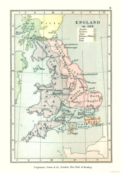 Historic Map - England 584 - Gardiner 1902 - 23 x 32.84 - Vintage Wall Art