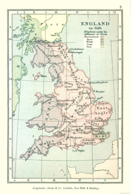 Historic Map - England 626 - Gardiner 1902 - 23 x 34.04 - Vintage Wall Art