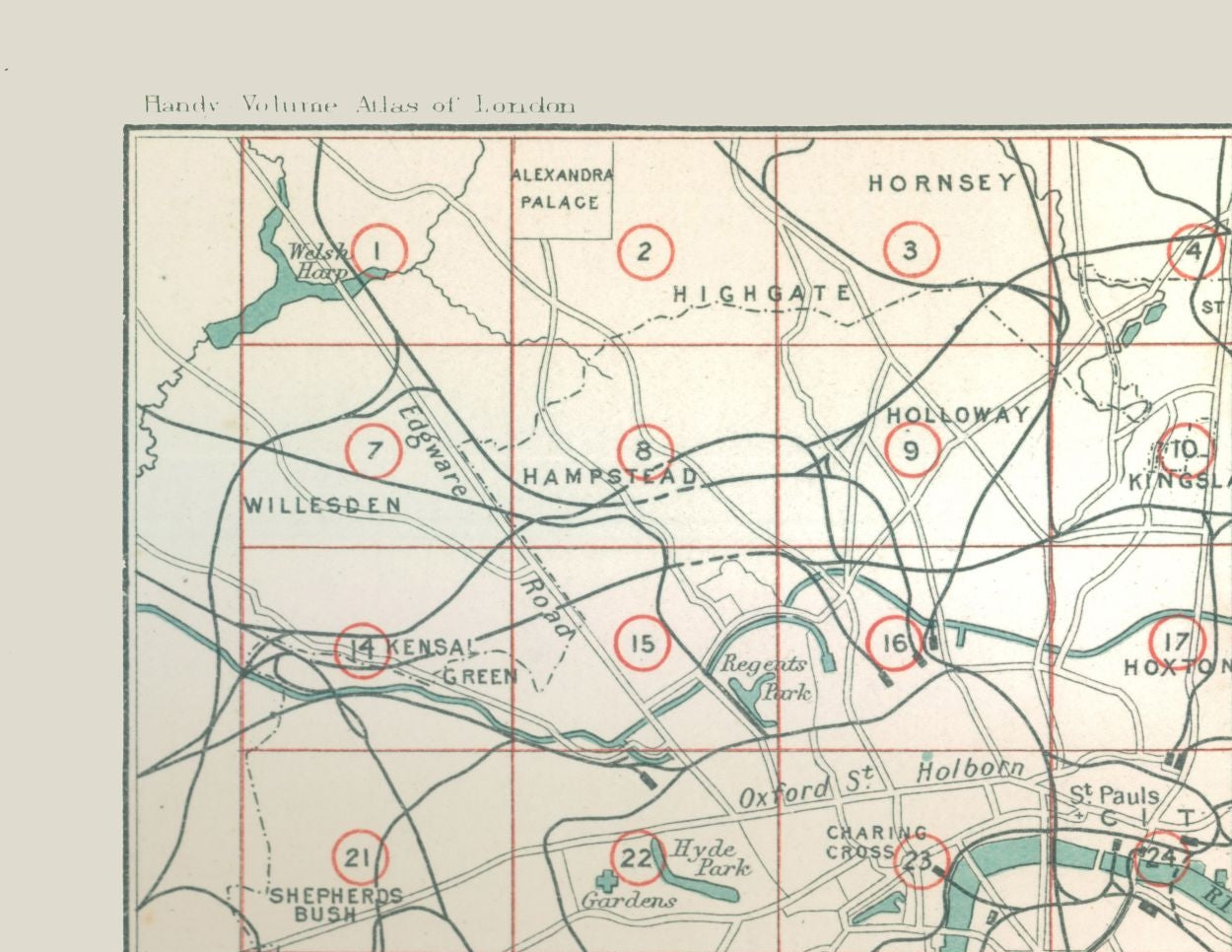 Historic Map - London England Atlas Index - Philip 1902 - 29.76 x 23 - Vintage Wall Art