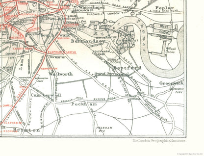 Historic Map - London England Tube Railways - Philip 1904 - 30.07 x 23 - Vintage Wall Art