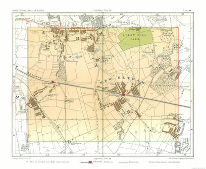 Historic Map - New Eltham London England - Philip 1904 - 28.10 x 23 - Vintage Wall Art