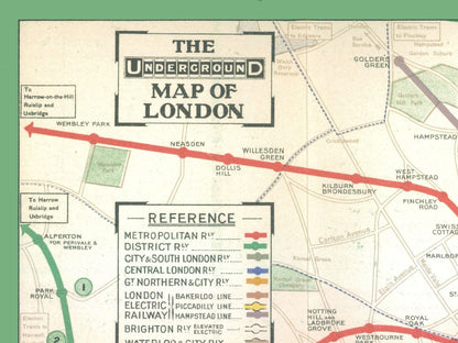 Historic Map - London England Metro - Ward 1913 - 30.64 x 23 - Vintage Wall Art