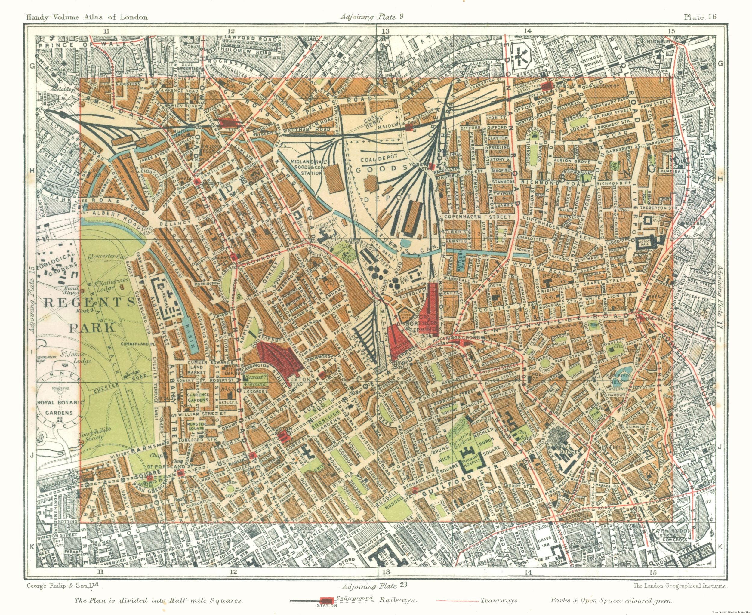 Historic Map - Islington London England - Philip 1904 - 28.12 x 23 - V ...
