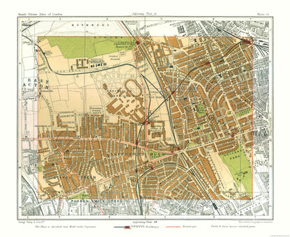 Historic Map - Shepherds Bush London England - Philip 1904 - 28.17 x 23 - Vintage Wall Art