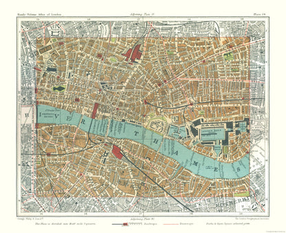 Historic Map - Tower of London England - Philip 1904 - 28.12 x 23 - Vintage Wall Art