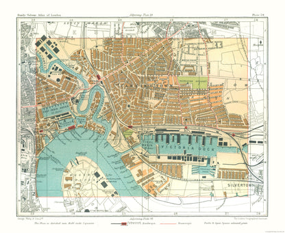 Historic Map - Victoria Dock London England - Philip 1904 - 28.07 x 23 - Vintage Wall Art