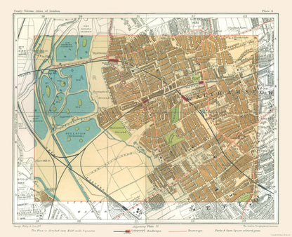 Historic Map - Walthamstow London England - Philip 1904 - 28.28 x 23 - Vintage Wall Art