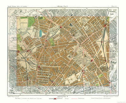 Historic Map - Holloway London England - Philip 1904 - 28.20 x 23 - Vintage Wall Art