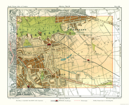 Historic Map - Blackheath London England - Philip 1904 - 28.26 x 23 - Vintage Wall Art