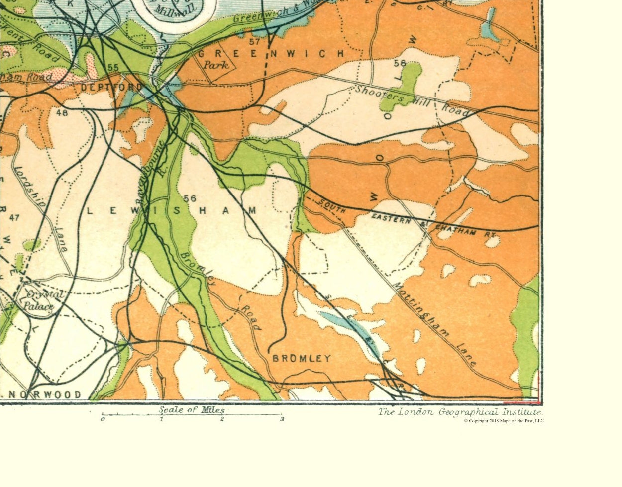 Historic Map - London England Geology - Philip 1904 - 28.37 x 23 - Vintage Wall Art