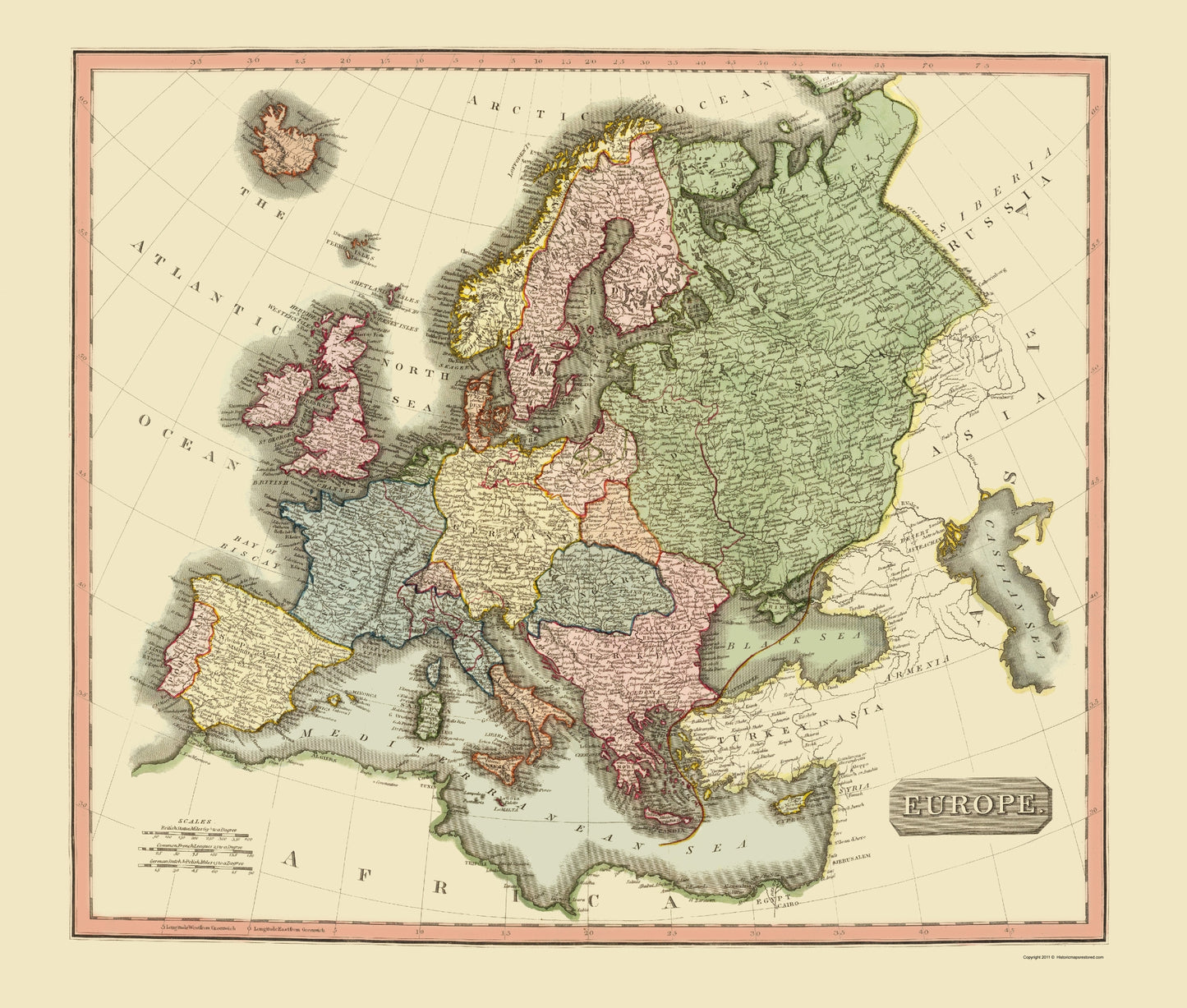 Historic Map - Europe - Thomson 1817 - 23 x 27.09 - Vintage Wall Art