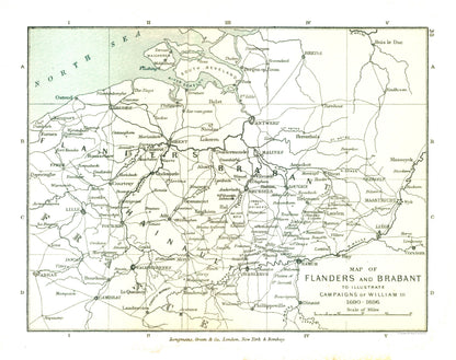 Historic Map - Flanders Brabant Belgium Netherlands 1690 - Gardiner 1902 - 29.11 x 23 - Vintage Wall Art