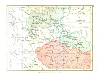 Historic Map - Silesian Seven Years Wars Europe - Gardiner 1902 - 30.06 x 23 - Vintage Wall Art