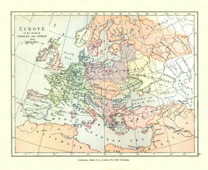 Historic Map - Europe 814 - Gardiner 1902 - 28.24 x 23 - Vintage Wall Art