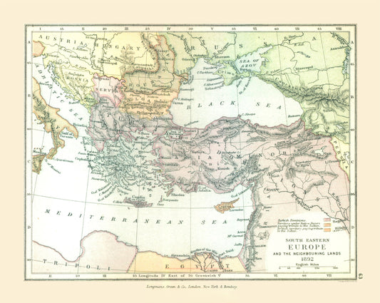 Historic Map - Europe 1892 - Gardiner 1902 - 28.82 x 23 - Vintage Wall Art