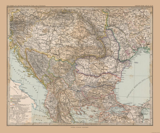 Historic Map - Europe Southeast - Stieler 1885 - 27.77 x 23 - Vintage Wall Art