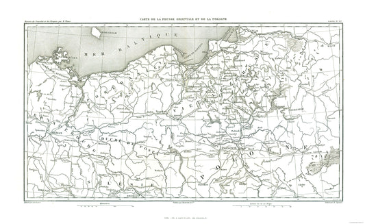 Historic Map - Prussia Poland - Thiers 1866 - 37.49 x 23 - Vintage Wall Art