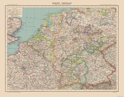 Historic Map - Central Europe - Schrader 1908 - 29.37 x 23 - Vintage Wall Art