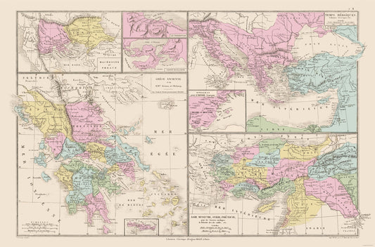 Historic Map - Europe Middle East - Drioux 1882 - 34.81 x 23 - Vintage Wall Art