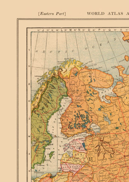 Historic Map - Russia European  - Reynold 1921 - 23 x 32.55 - Vintage Wall Art