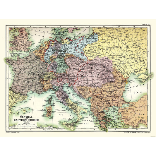 Historic Map - Eastern Europe 1814-1863 - Poole 1902 - 30.50 x 23 - Vintage Wall Art