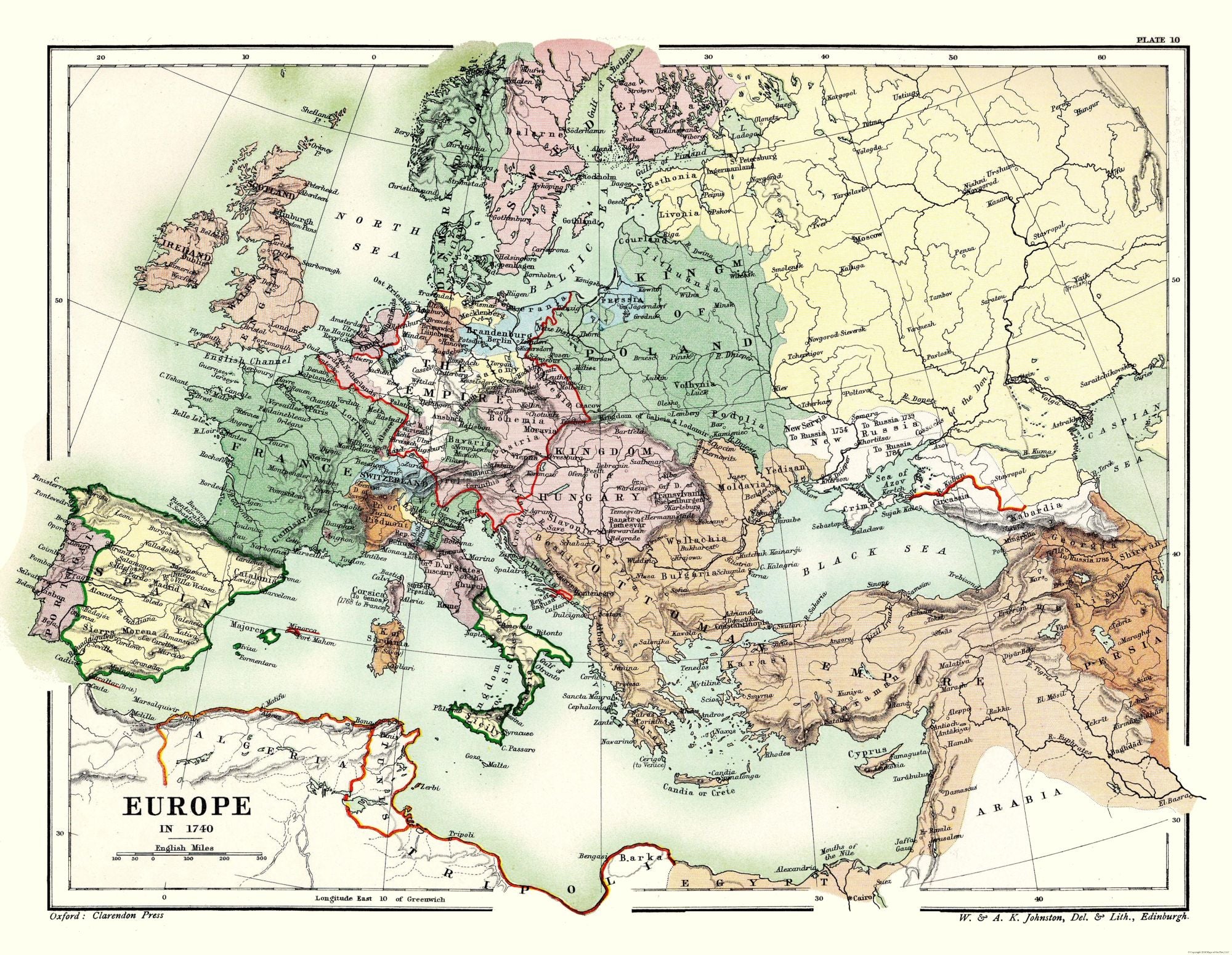 Historic Map - Europe 1740 - Poole 1902 - 29.66 x 23 - Vintage Wall Ar ...