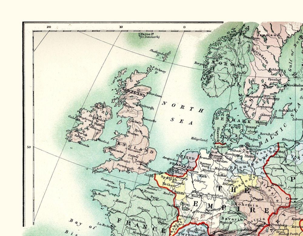 Historic Map - Europe Westphalia 1648 Peace - Poole 1902 - 29.48 x 23 - Vintage Wall Art