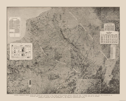 Historic War Map - Pershings Western Front World War II - Reynold 1921 - 28.62 x 23 - Vintage Wall Art