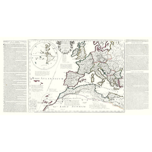 Historic Map - Europe - De L'isle 1731 - 44.85 x 23 - Vintage Wall Art