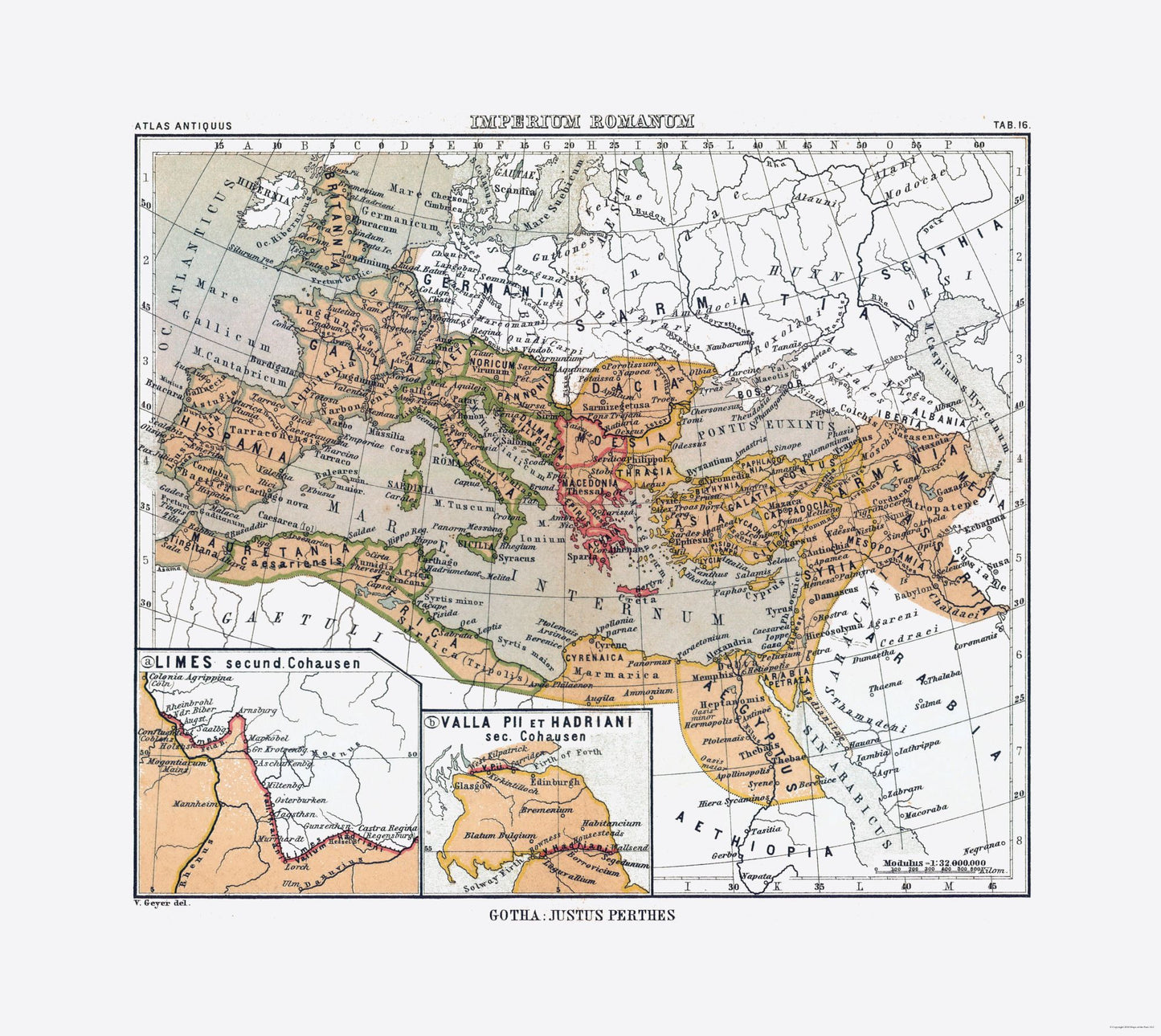Ss Rome 1896 Historic Map - Europe Roman Empire - Perthes 1896 - Vintage Wall Art ...