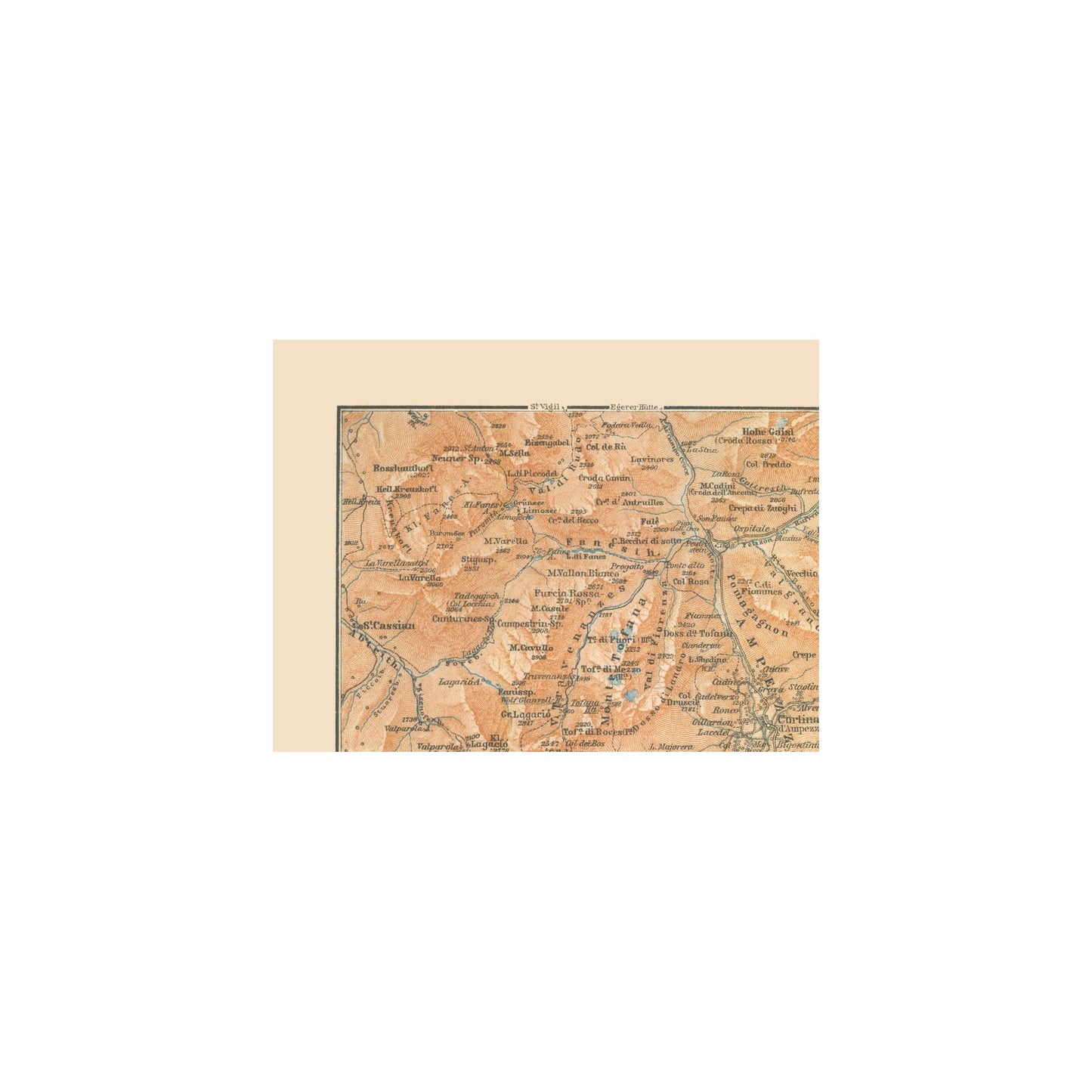 Historic Map - Austria Italy - Baedeker 1910 - 30.46 x 23 - Vintage Wall Art