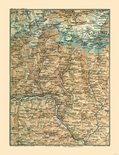 Historic Map - Switzerland South Italy Northwest - Guida D'Italia 1914 - 23 x 30.03 - Vintage Wall Art