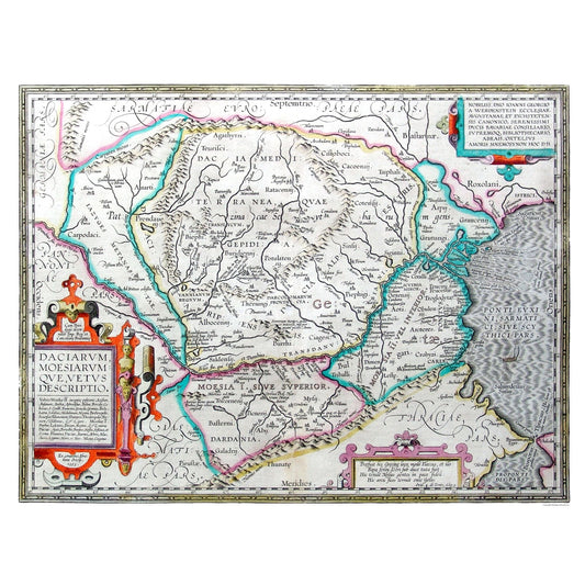Historic Map - Europe Dacia Moesia - Ortelius 1570 - 29.71 x 23 - Vintage Wall Art