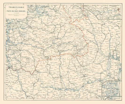 Historic Map - Transylvania - Baedeker 1896 - 27.64 x 23 - Vintage Wall Art