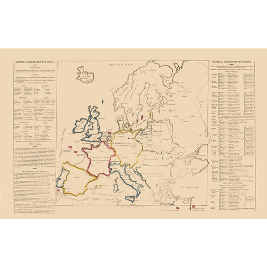 Historic Map - Europe - Le Sage 1801 - 36.01 x 23 - Vintage Wall Art