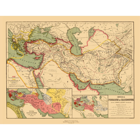 Historic Map - Europe Persian Macedonian Empires - Kiepert - 29.76 x 23 - Vintage Wall Art