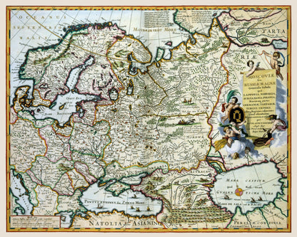 Historic Map - Russia European - Visscher 1681 - 28.76 x 23 - Vintage Wall Art