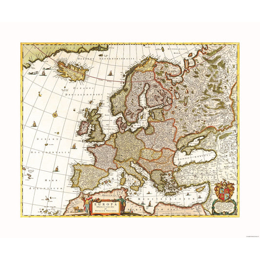 Historic Map - Europe - Visscher - 27.73 x 23 - Vintage Wall Art